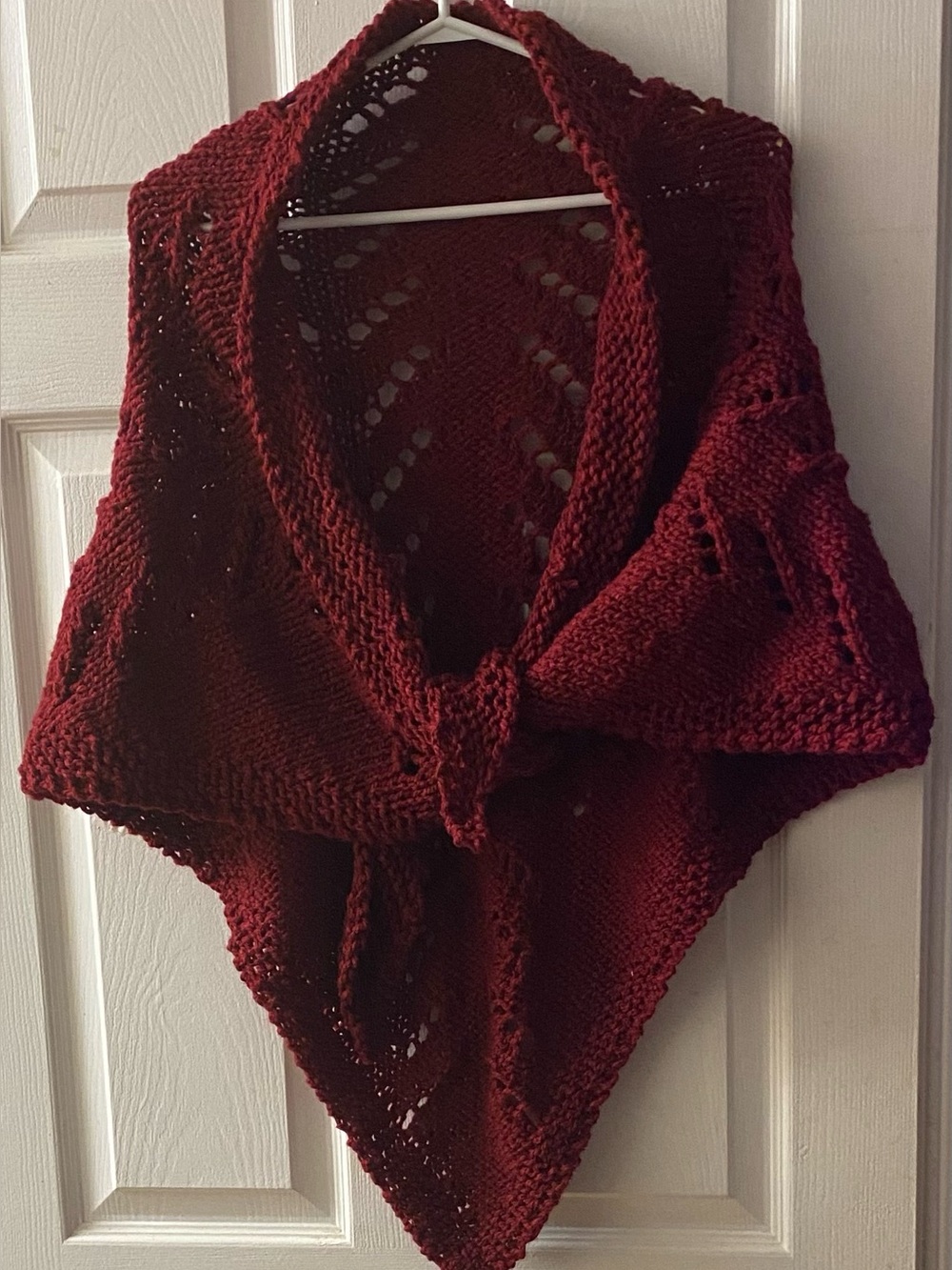 Hand Knitted Wool/Acrylic Shawl